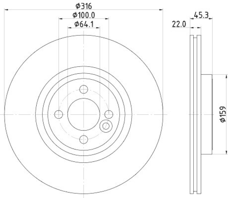 HELLA 8DD 355 119-441 Bremsscheibe für MINI