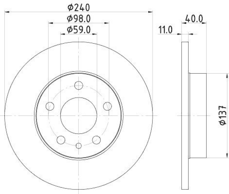 HELLA 8DD 355 105-511 Bremsscheibe 50125PRO