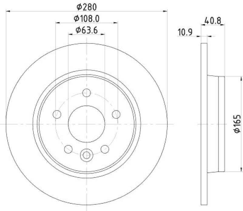 HELLA 8DD 355 119-501 Bremsscheibe für VOLVO V40 Schrägheck