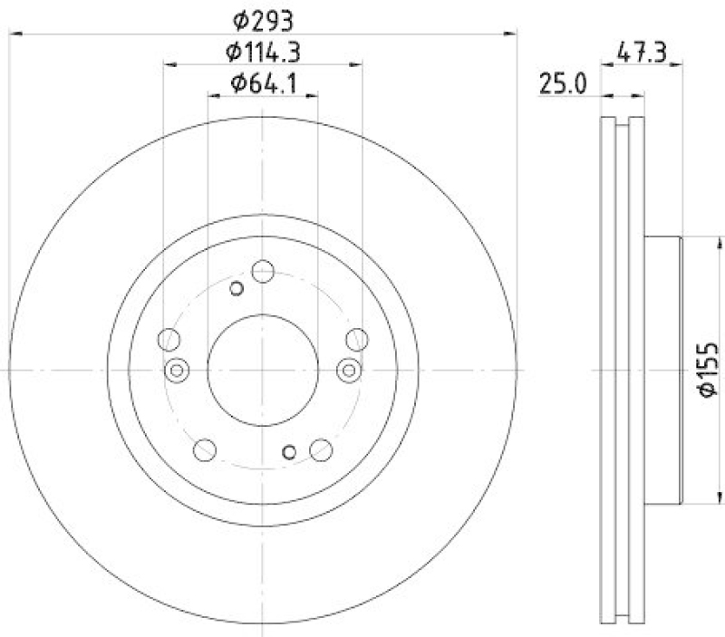 HELLA 8DD 355 119-571 Bremsscheibe für HONDA