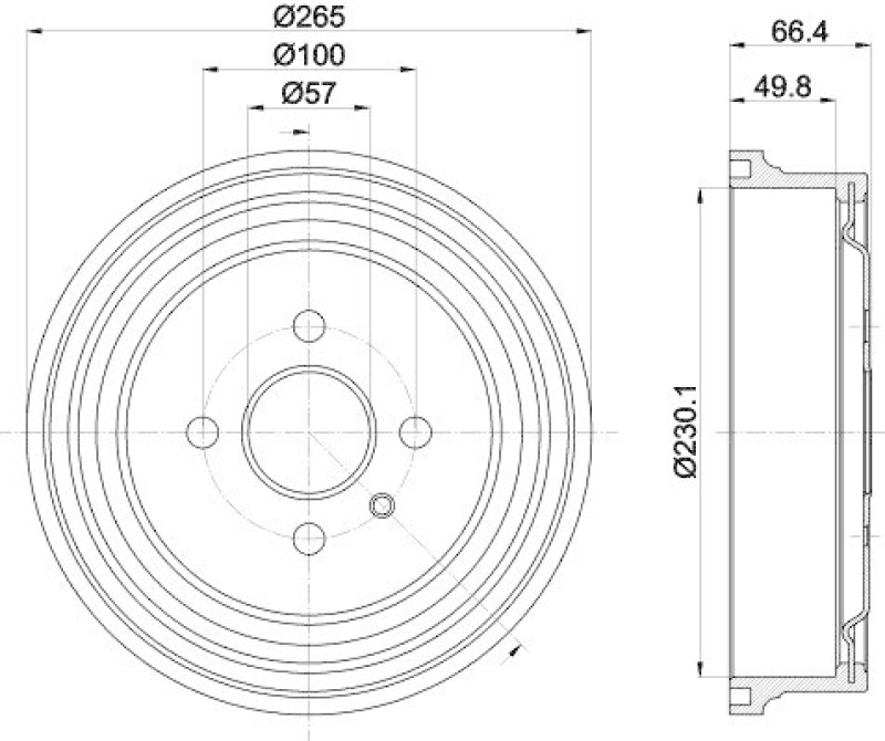 HELLA 8DT 355 303-471 Bremstrommel