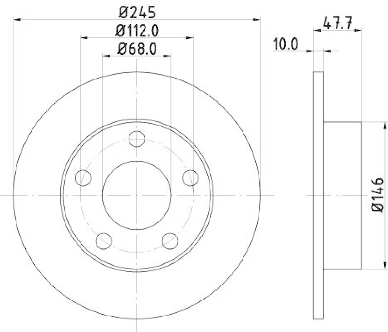 HELLA 8DD 355 105-681 Bremsscheibe für AUDI/VW