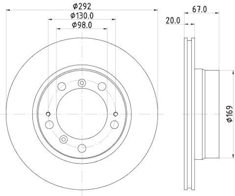 HELLA 8DD 355 105-721 Bremsscheibe für PORSCHE BOXSTER (986)