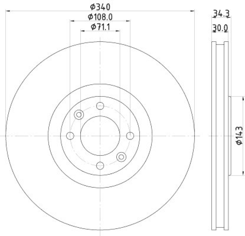 HELLA 8DD 355 119-641 Bremsscheibe für P.S.A