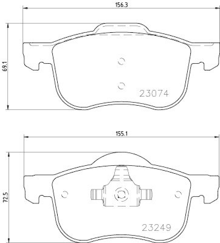 HELLA 8DB 355 006-851 Bremsbelagsatz, Scheibenbremsbelag für VOLVO