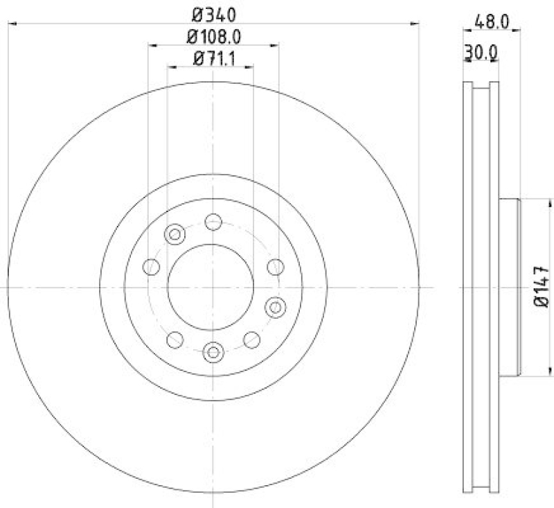 HELLA 8DD 355 119-651 Bremsscheibe für P.S.A