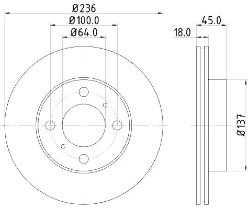 HELLA 8DD 355 105-771 Bremsscheibe für MITSU./PROTON