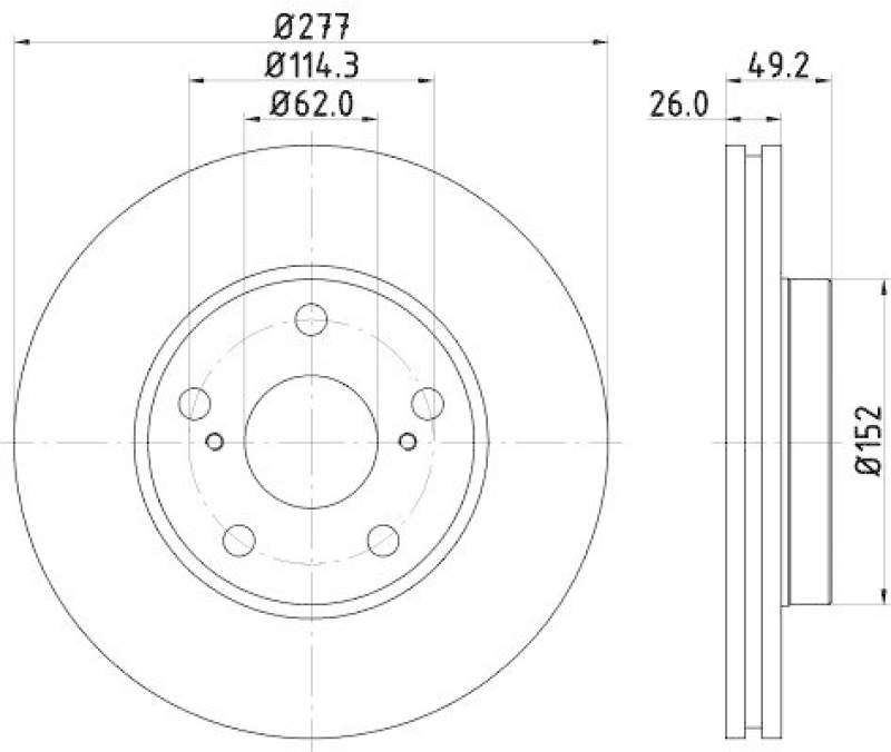 HELLA 8DD 355 119-661 Bremsscheibe für TOYOTA