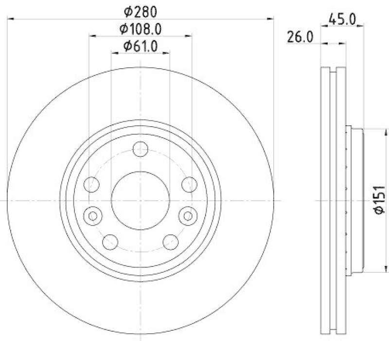 HELLA 8DD 355 119-691 Bremsscheibe für MB