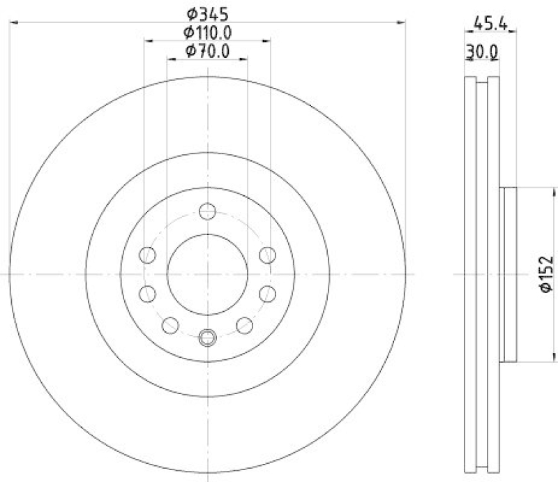 HELLA 8DD 355 120-091 Bremsscheibe für SAAB/OPEL