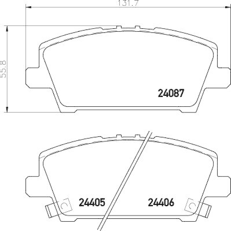 HELLA 8DB 355 006-911 Bremsbelagsatz, Scheibenbremsbelag für HONDA CIVIC VIII (FN/FK)