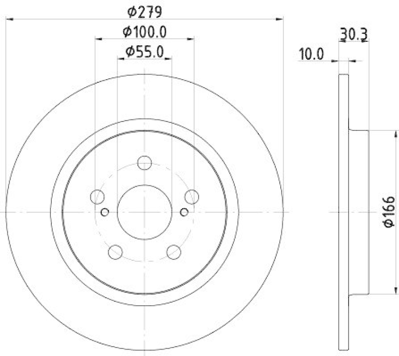 HELLA 8DD 355 120-191 Bremsscheibe für LEXUS CT (ZWA10_)