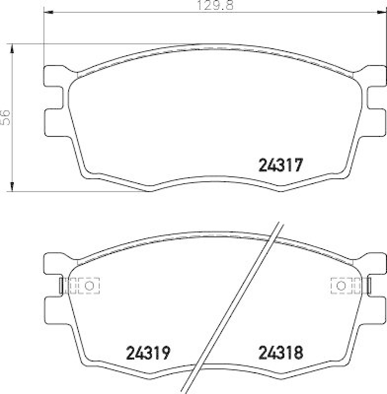 HELLA 8DB 355 006-951 Bremsbelagsatz, Scheibenbremsbelag für KIA/HYUNDAI