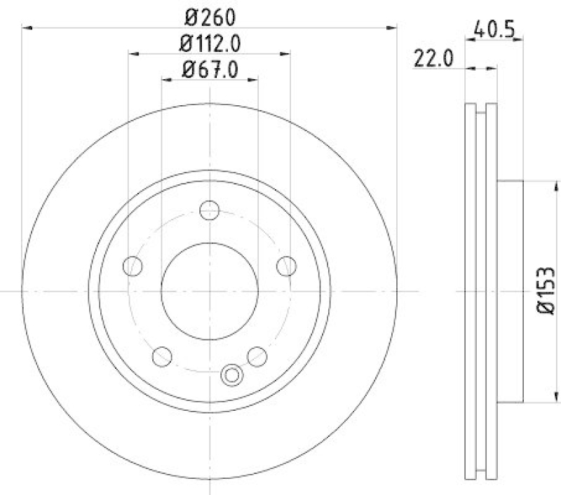 HELLA 8DD 355 105-991 Bremsscheibe für MB A-CLASS (W168)