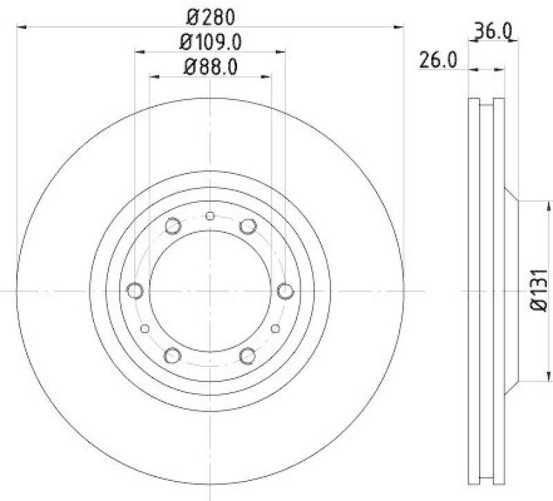 HELLA 8DD 355 106-001 Bremsscheibe