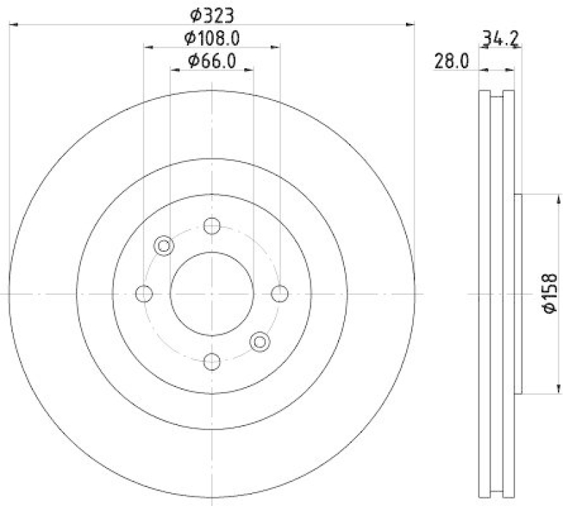 HELLA 8DD 355 120-401 Bremsscheibe für CITROËN