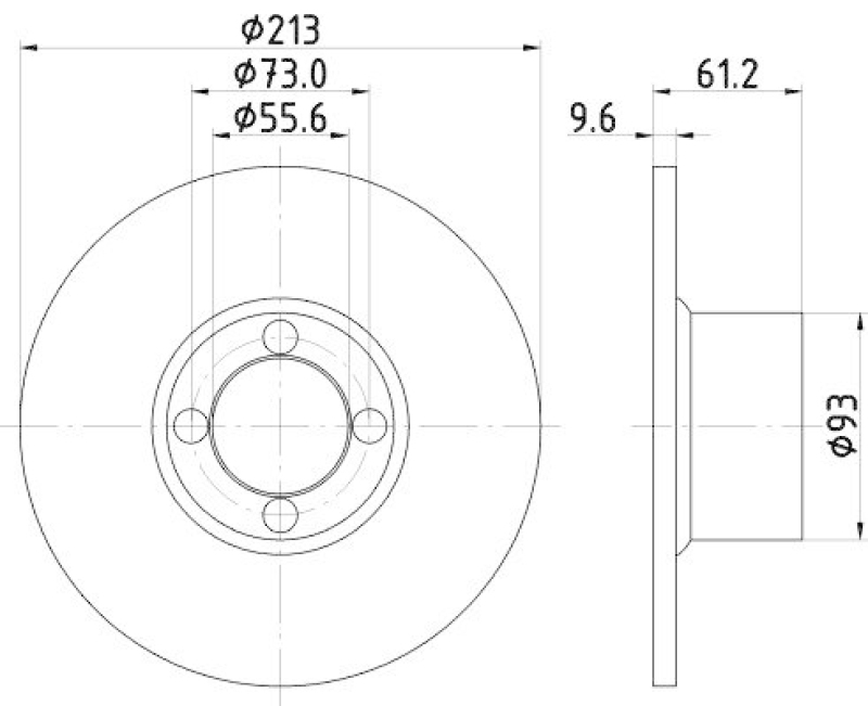 HELLA 8DD 355 106-161 Bremsscheibe für ROVER/AUSTIN/INNOCENTI