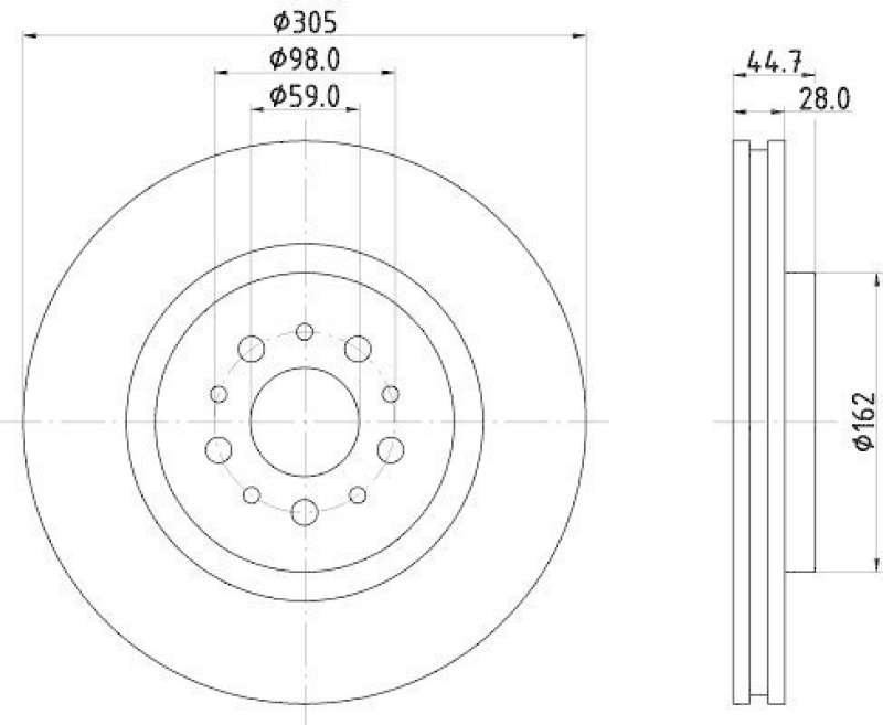 HELLA 8DD 355 106-171 Bremsscheibe 50236