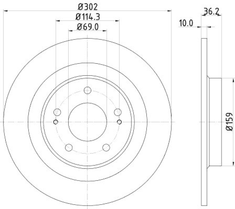 HELLA 8DD 355 120-431 Bremsscheibe für MITSU.