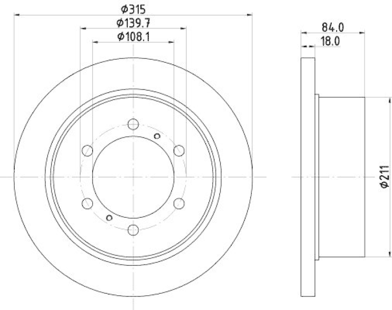 HELLA 8DD 355 106-221 Bremsscheibe