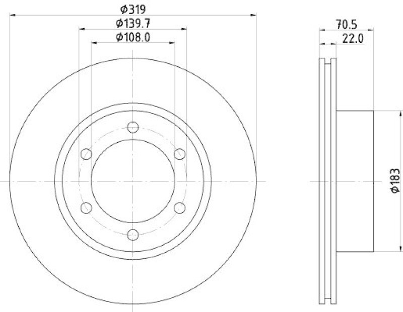 HELLA 8DD 355 106-241 Bremsscheibe für TOYOTA