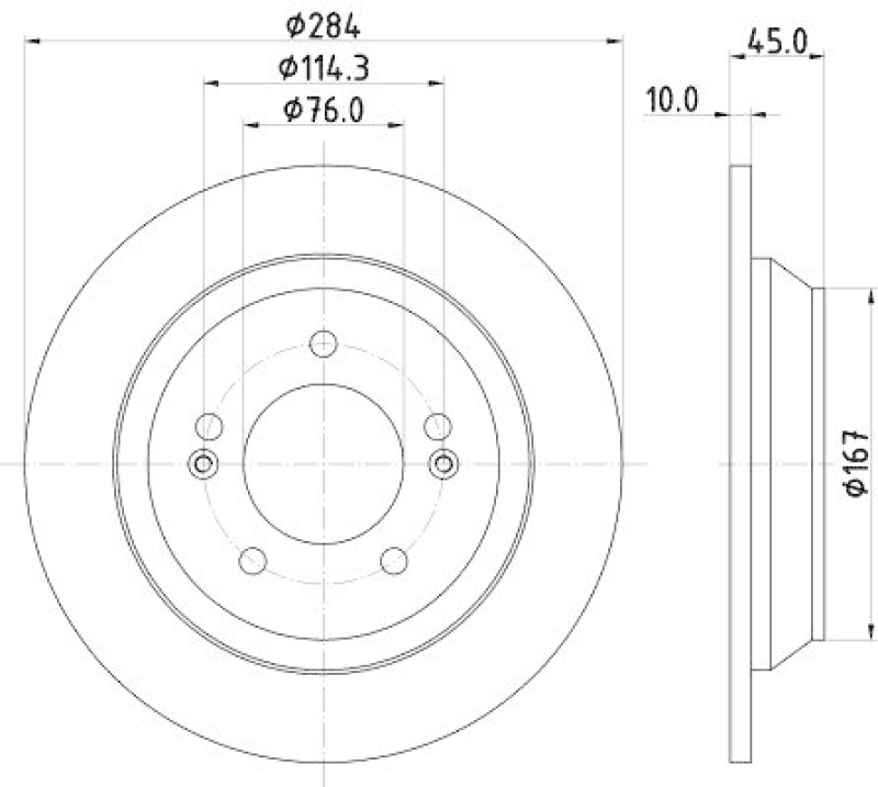 HELLA 8DD 355 120-471 Bremsscheibe für KIA