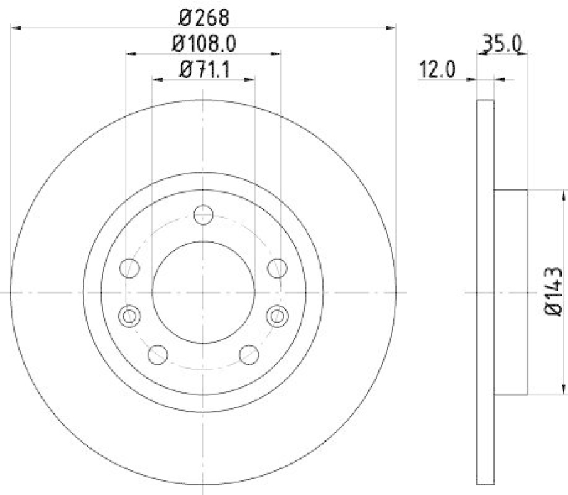 HELLA 8DD 355 120-491 Bremsscheibe für P.S.A