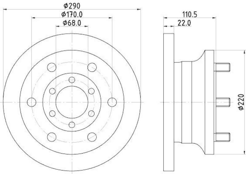 HELLA 8DD 355 106-361 Bremsscheibe 50937