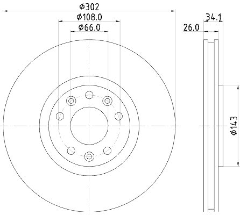 HELLA 8DD 355 120-501 Bremsscheibe für PEUGEOT RCZ