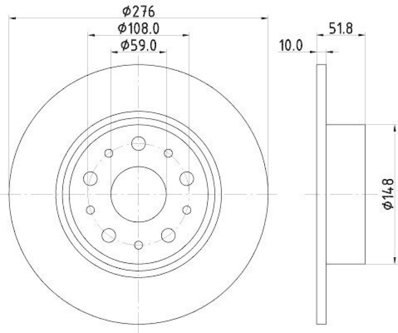 HELLA 8DD 355 106-381 Bremsscheibe für ALFA/LANCIA