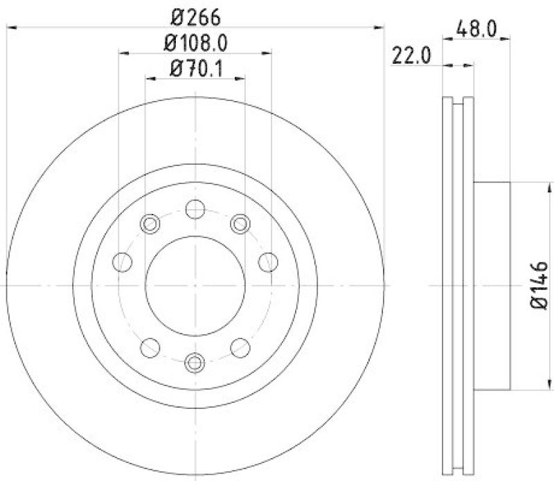 HELLA 8DD 355 120-541 Bremsscheibe für PEUGEOT