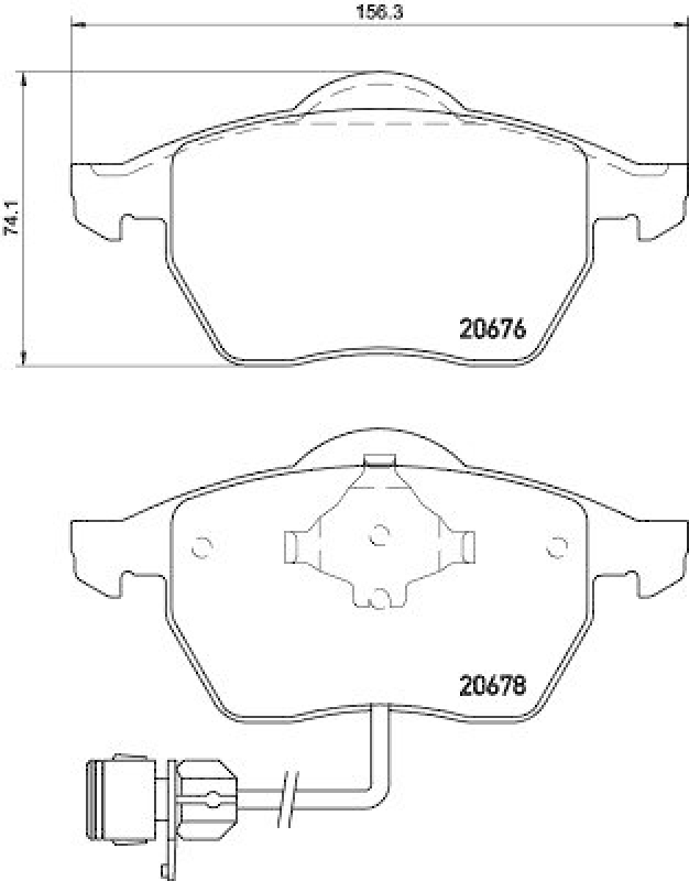 HELLA 8DB 355 007-461 Bremsbelagsatz, Scheibenbremsbelag für AUDI