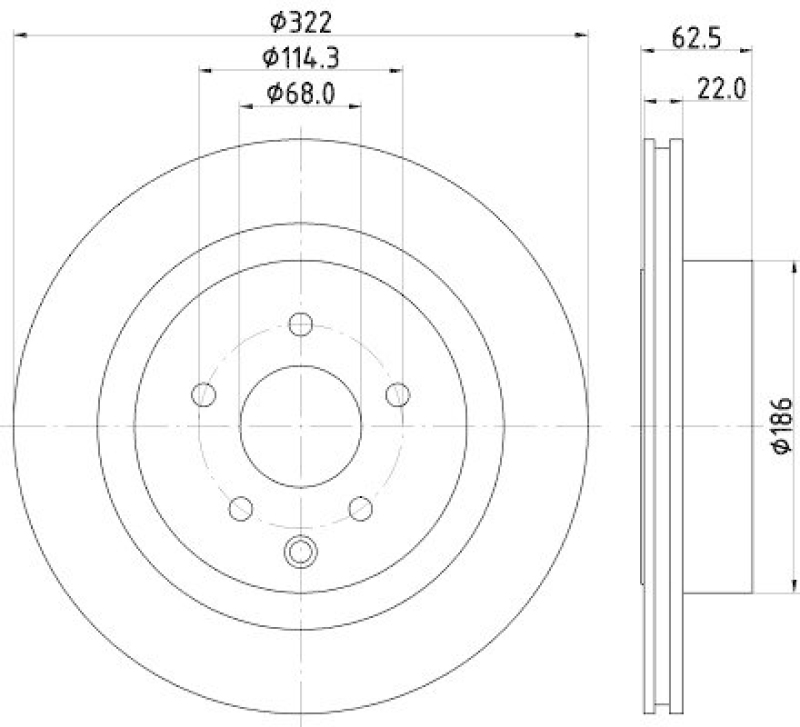 HELLA 8DD 355 120-551 Bremsscheibe für NISSAN