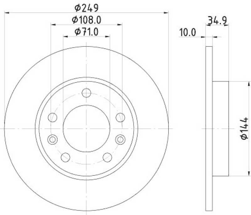 HELLA 8DD 355 120-581 Bremsscheibe für PEUGEOT