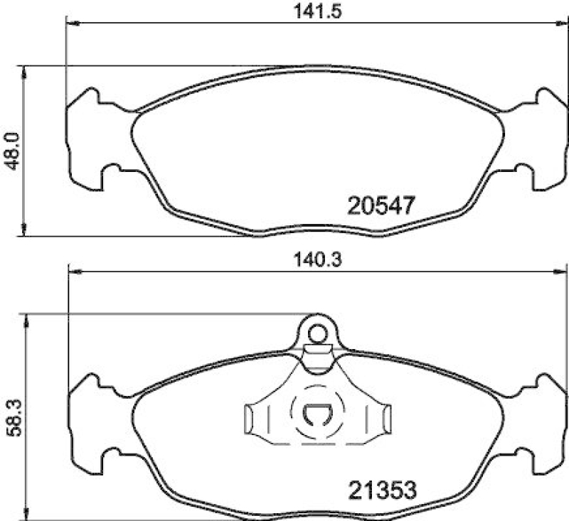 HELLA 8DB 355 007-531 Bremsbelagsatz, Scheibenbremsbelag für OPEL/DAEWOO/JAGUAR