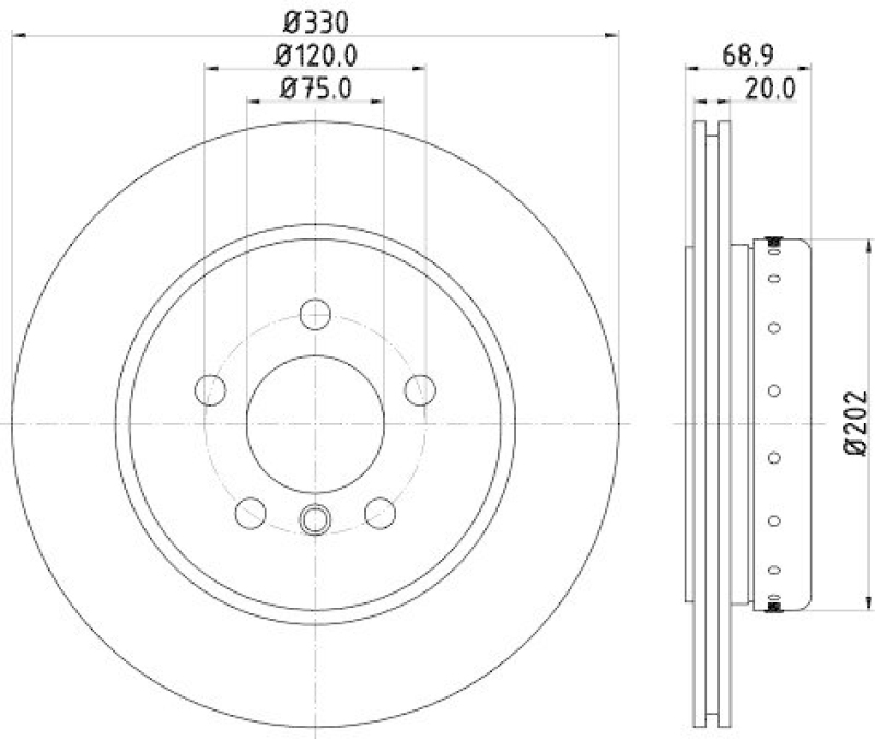 HELLA 8DD 355 120-671 Bremsscheibe für BMW