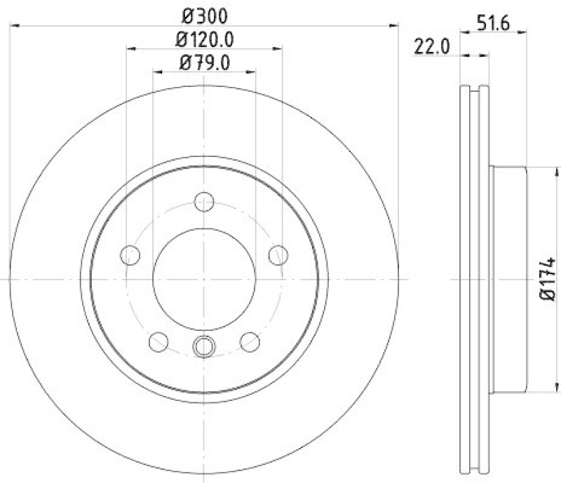 HELLA 8DD 355 106-551 Bremsscheibe