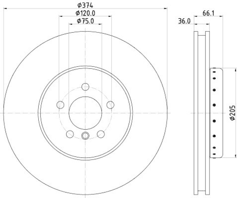 HELLA 8DD 355 120-681 Bremsscheibe für BMW