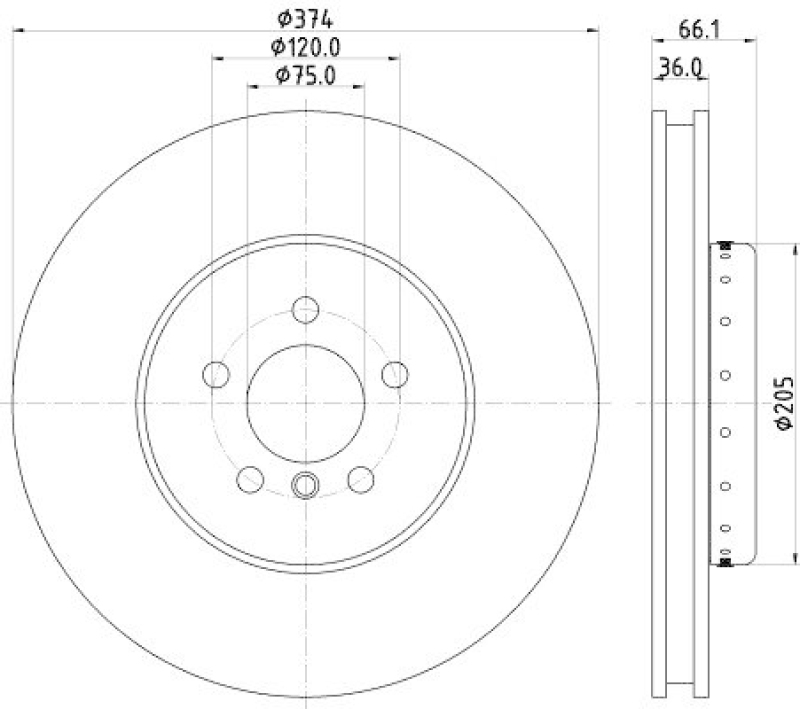 HELLA 8DD 355 120-691 Bremsscheibe für BMW