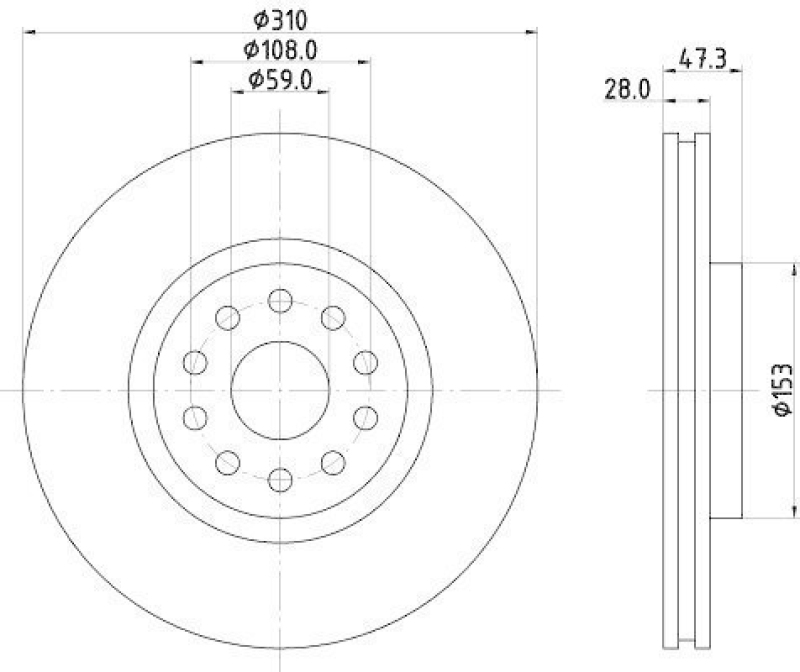 HELLA 8DD 355 106-581 Bremsscheibe 50259