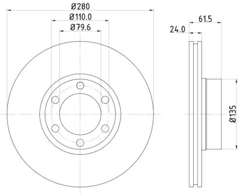 HELLA 8DD 355 106-611 Bremsscheibe für RENAULT/OPEL