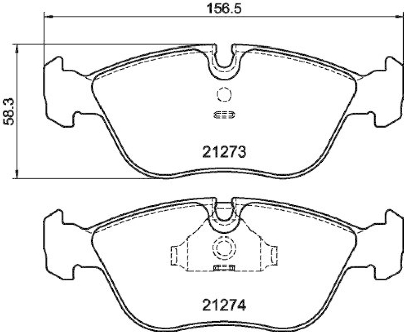 HELLA 8DB 355 007-721 Bremsbelagsatz, Scheibenbremsbelag für VOLVO