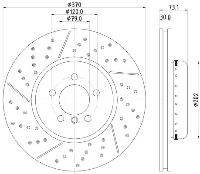 HELLA 8DD 355 120-771 Bremsscheibe für BMW