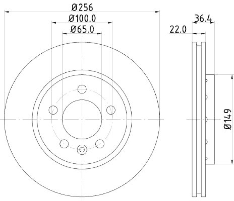 HELLA 8DD 355 106-751 Bremsscheibe für VW/SEAT/AUDI/SKODA