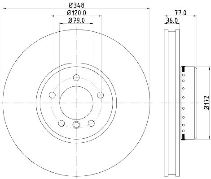 HELLA 8DD 355 120-791 Bremsscheibe für BMW