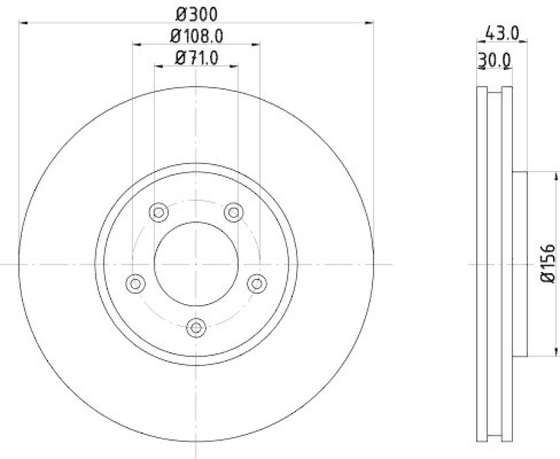 HELLA 8DD 355 106-821 Bremsscheibe für JAGUAR