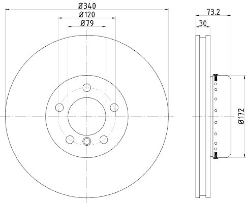 HELLA 8DD 355 120-811 Bremsscheibe für BMW