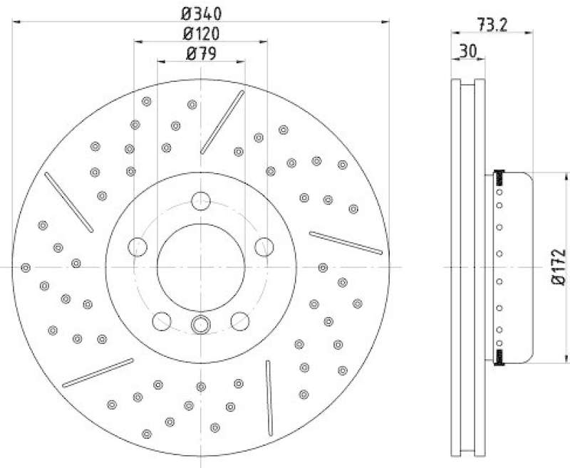 HELLA 8DD 355 120-821 Bremsscheibe für BMW