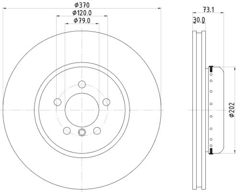 HELLA 8DD 355 120-831 Bremsscheibe für BMW