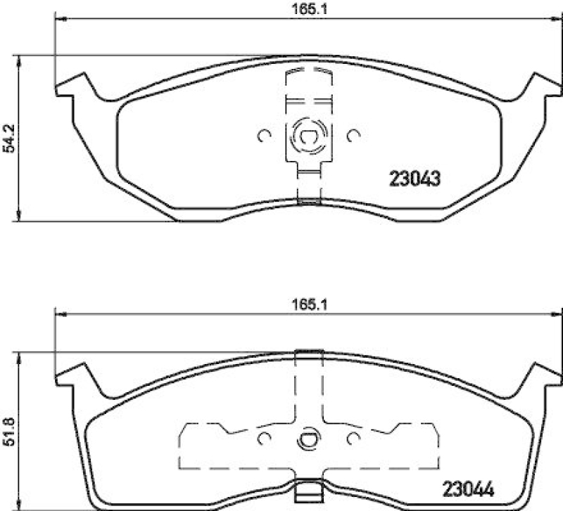 HELLA 8DB 355 007-941 Bremsbelagsatz, Scheibenbremsbelag für CHRYSLER